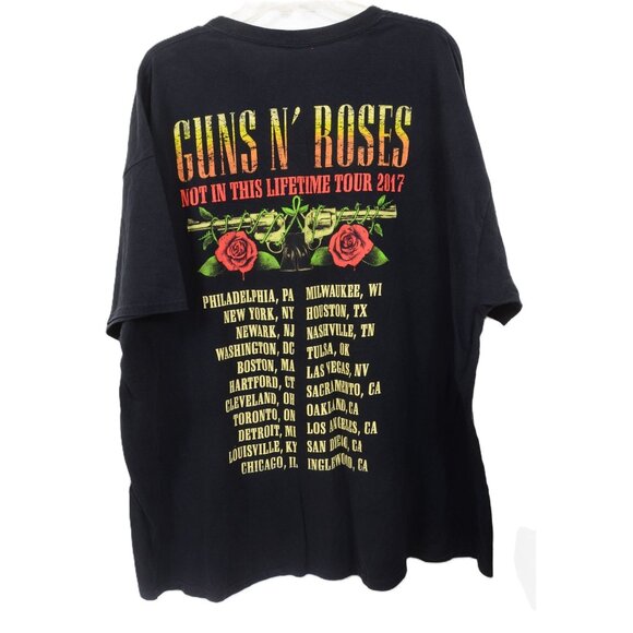 Guns N' Roses 2017 Not In This Lifetime Tour 2-Sided Original Men XXXL Rock Tee - Picture 3 of 6